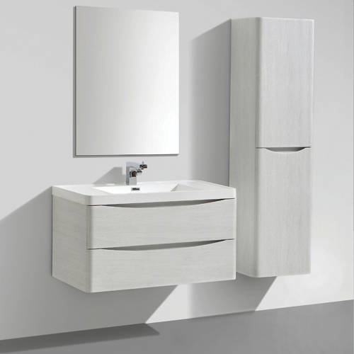 Larger image of Italia Furniture Bali Bathroom Furniture Pack 01 (White Ash).