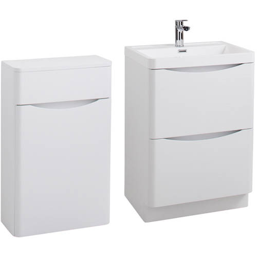 Larger image of Italia Furniture Bali Bathroom Furniture Pack 06 (White Ash).