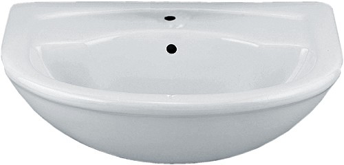 Larger image of Hydra Semi Recessed Basin (1 Tap Hole).  Size 545x470mm.