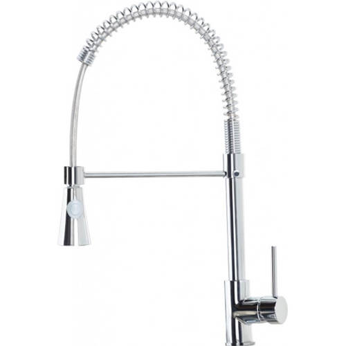Larger image of Hydra Braga Rinser Kitchen Tap With Swivel Spout (Brushed Steel).