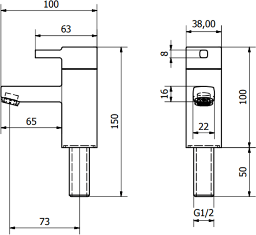 Technical image of Hydra Chester Basin & Bath Taps Pack (Chrome).