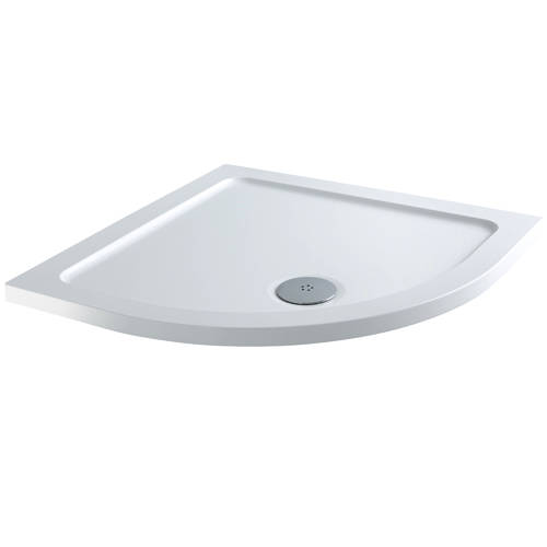 Larger image of Tuff Trays Quadrant Stone Resin Shower Tray & Waste 800x800mm (Low Profile).