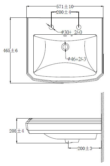 Technical image of Oxford Cromford Traditional Low Level Bathroom Suite With 2TH.