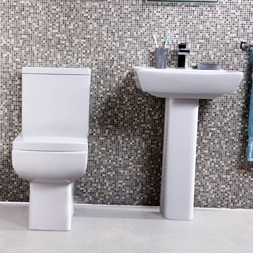 Example image of Oxford Daisy Lou Suite With Close Coupled Toilet, Seat, Basin & Full Pedestal.