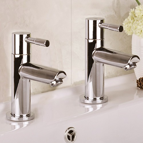 Example image of Hydra Eden Basin Taps (Pair, Chrome).