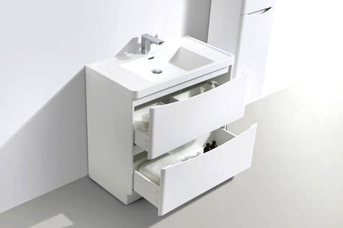 Example image of Italia Furniture 900mm Vanity Unit With Basin (Gloss White).