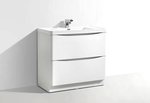 Example image of Italia Furniture 900mm Vanity Unit With Basin (Gloss White).