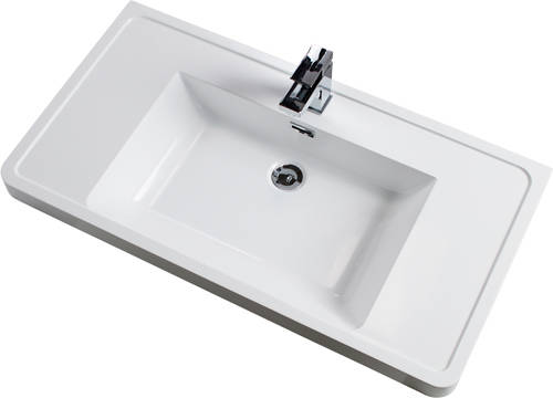 Example image of Italia Furniture 900mm Vanity Unit With Basin (Gloss White).