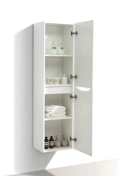 Example image of Italia Furniture Wall Mounted Bathroom Storage Unit (Gloss White).