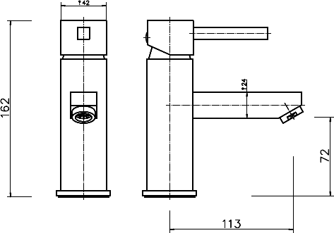 Technical image of Hydra Grange Basin Mixer & Bath Filler Tap Set (Chrome).