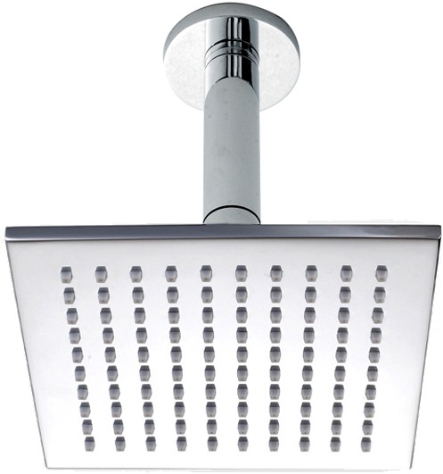 Larger image of Hydra Showers Square Shower Head With Ceiling Mounting Arm (200mm).