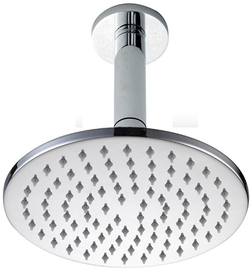Larger image of Hydra Showers Round Shower Head With Ceiling Mounting Arm (200mm).