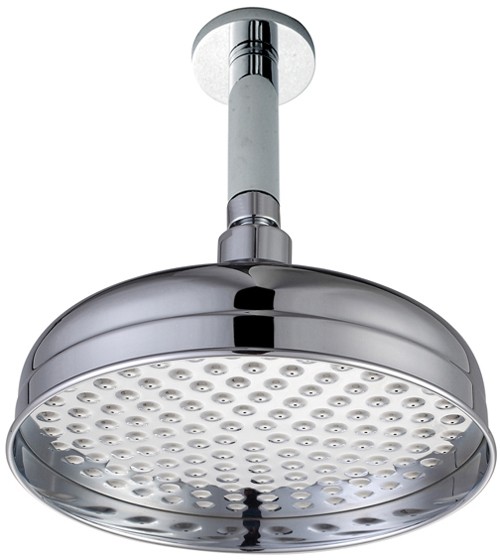 Larger image of Hydra Showers 200mm Traditional Shower Head & Ceiling Mounting Arm.