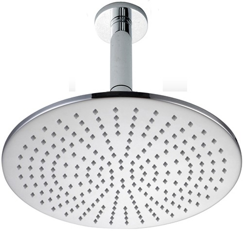 Larger image of Hydra Showers 300mm Large Round Shower Head & Ceiling Mounting Arm.