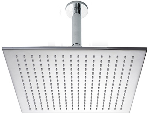 Larger image of Hydra Showers Extra Large Square Shower Head & Arm (400x400mm).
