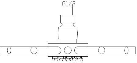 Technical image of Hydra Showers Star Shower Head With Wall Mounting Arm (220mm).