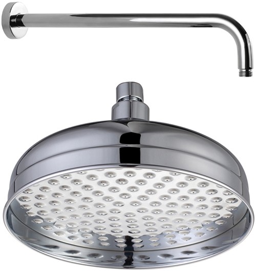 Larger image of Hydra Showers 200mm Traditional Shower Head & Wall Mounting Arm.