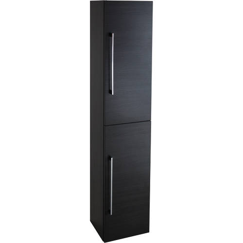 Larger image of Italia Furniture Wall Mounted Bathroom Storage Unit (Black).