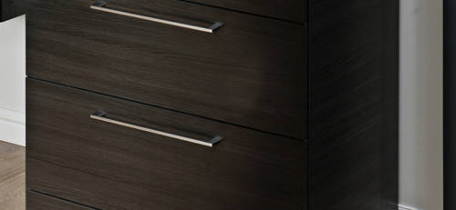 Example image of Italia Furniture 600mm Vanity Unit With Drawers & Black Glass Basin (Black).