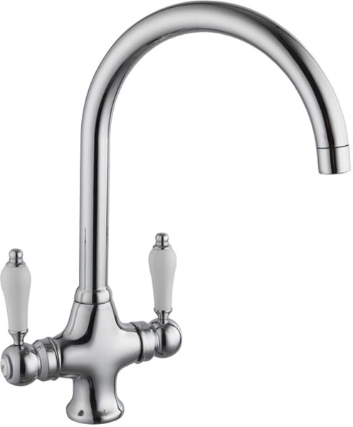 Larger image of Hydra Evie Kitchen Tap With Twin Lever Controls (Chrome).