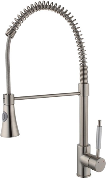 Larger image of Hydra Sophie Kitchen Tap With Pull Out Spray Rinser (Brushed Steel).