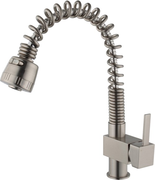 Larger image of Hydra Hannah Kitchen Tap With Pull Out Spray Rinser (Brushed Steel).