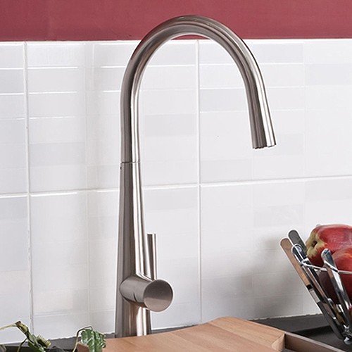 Larger image of Hydra Della Kitchen Mixer Tap With Single Lever (Brushed Steel).