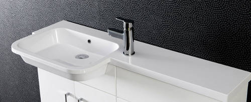 Example image of Italia Furniture Ria Combi Pack With Vanity, BTW Unit & Basin (LH, Gloss White).