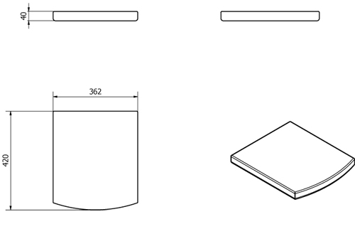 Technical image of Oxford Daisy Lou Heavy Duty Soft Close Toilet Seat (White).