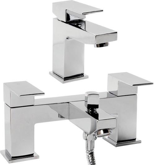 Larger image of Hydra Lucca Basin & Bath Shower Mixer Tap Set (Chrome).