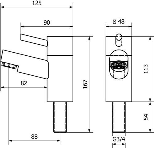 Technical image of Hydra Malton Basin & Bath Taps Pack (Chrome).