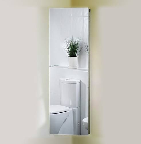 Larger image of Italia Furniture Corner Mirror Bathroom Cabinet 1200x300mm (S Steel).