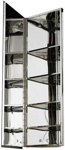 Example image of Italia Furniture Corner Mirror Bathroom Cabinet 1200x300mm (S Steel).