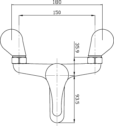 Technical image of Hydra Ness Basin Mixer & Bath Filler Tap Set (Chrome).