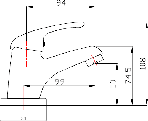 Technical image of Hydra Ness Basin Tap & Waste (Chrome).