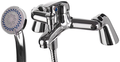 Larger image of Hydra Ness Bath Shower Mixer Tap With Shower Kit (Chrome).