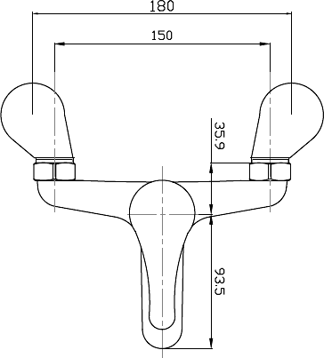 Technical image of Hydra Ness Bath Shower Mixer Tap With Shower Kit (Chrome).