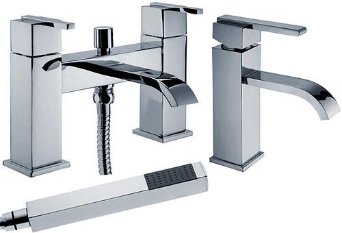 Larger image of Hydra Norton Basin & Bath Shower Mixer Tap Set (Free Shower Kit).