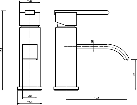 Technical image of Hydra Norton Basin Mixer & Bath Filler Tap Set (Chrome).