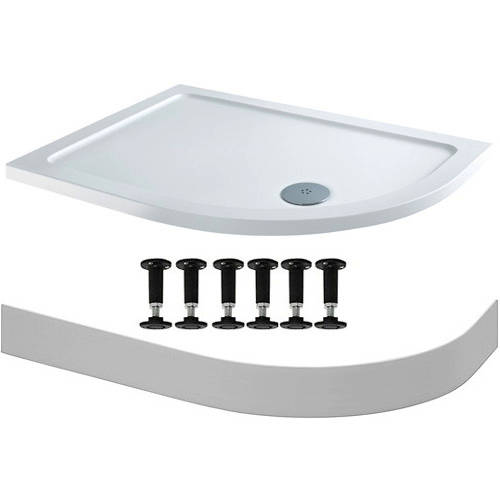 Larger image of Tuff Trays Easy Plumb Offset Quadrant Shower Tray 900x760mm (RH).