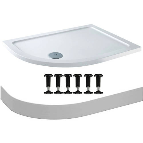 Larger image of Tuff Trays Easy Plumb Offset Quadrant Shower Tray 1000x800mm (LH).