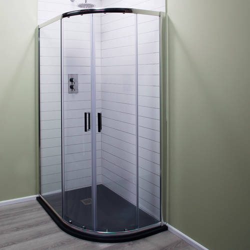 Larger image of Oxford 1000x800mm Offset Quadrant Shower Enclosure (6mm, RH).