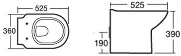 Technical image of Oxford Devon Back To Wall Toilet Pan.