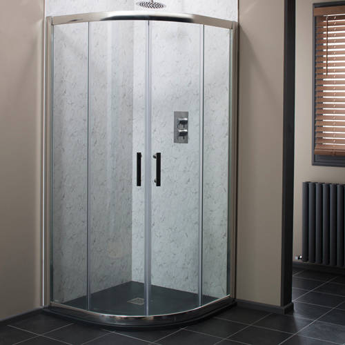 Larger image of Oxford 900mm Quadrant Shower Enclosure With 6mm Glass & Slate Tray.