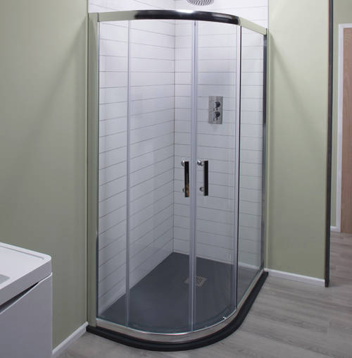 Larger image of Oxford 1200x900mm Offset Quadrant Shower Enclosure, 6mm Glass (LH).