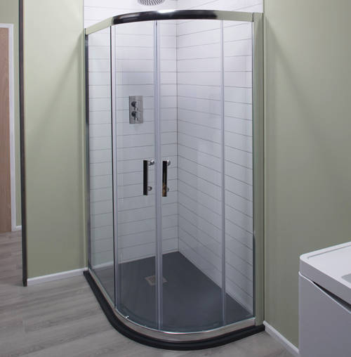 Larger image of Oxford 1200x900mm Offset Quadrant Shower Enclosure & Slate Tray (RH).