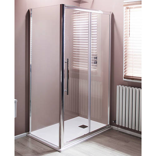 Larger image of Oxford 1100x700mm Shower Enclosure With Sliding Door (8mm Glass).