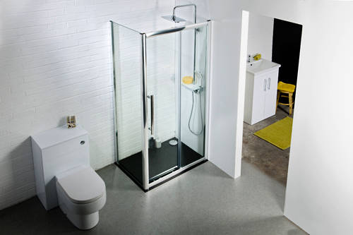 Example image of Oxford 1400x700mm Shower Enclosure With Sliding Door (8mm Glass).