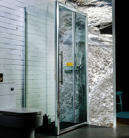 Example image of Oxford 1400x900mm Shower Enclosure With Sliding Door (8mm Glass).