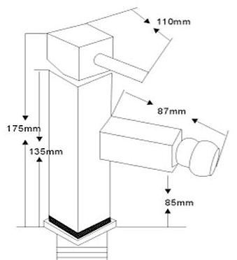 Technical image of Hydra Shaw Mono Bidet Mixer Tap (Chrome).